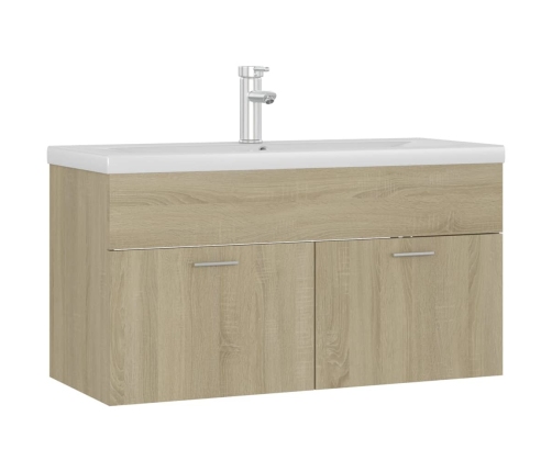 Mueble con lavabo madera de ingeniería roble Sonoma