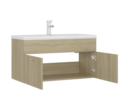 Mueble con lavabo madera de ingeniería roble Sonoma