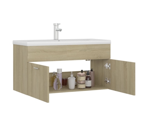 Mueble con lavabo madera de ingeniería roble Sonoma