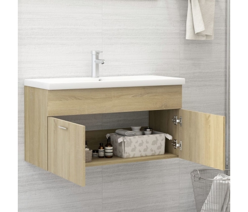 Mueble con lavabo madera de ingeniería roble Sonoma