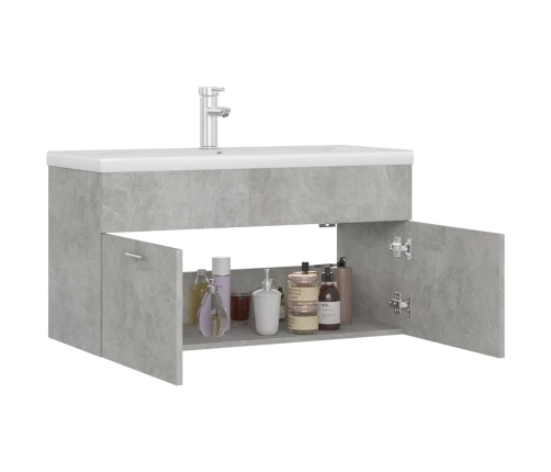 Mueble con lavabo madera de ingeniería gris hormigón