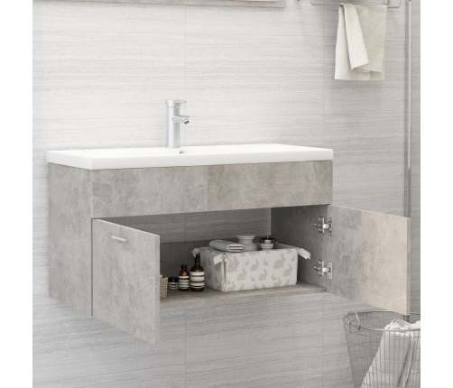 Mueble con lavabo madera de ingeniería gris hormigón