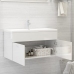 Mueble con lavabo madera de ingeniería blanco brillante