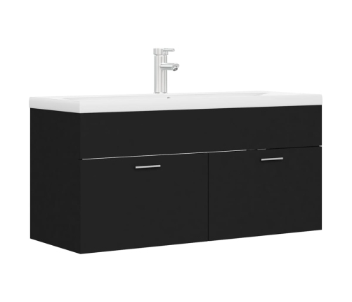 Mueble con lavabo madera de ingeniería negro