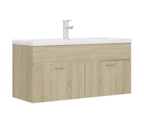 Mueble con lavabo madera de ingeniería roble Sonoma