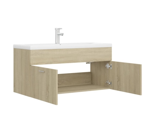 Mueble con lavabo madera de ingeniería roble Sonoma