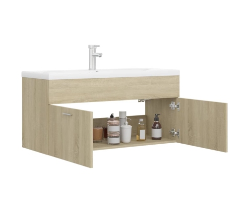 Mueble con lavabo madera de ingeniería roble Sonoma