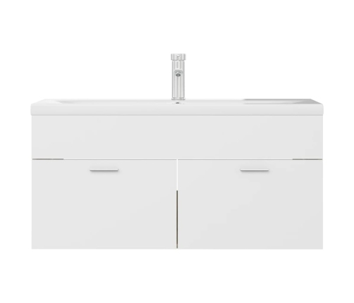 Mueble con lavabo aglomerado blanco y roble Sonoma