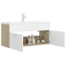 Mueble con lavabo aglomerado blanco y roble Sonoma