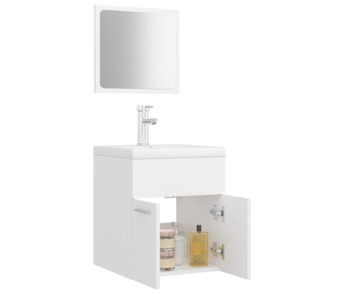 Conjunto de muebles de baño madera contrachapada blanco