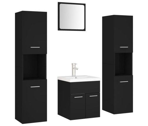 Conjunto de muebles de baño aglomerado negro