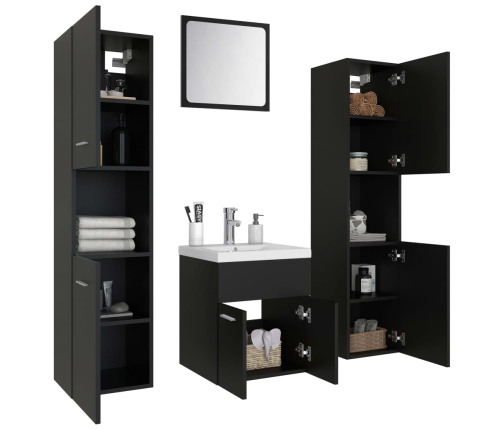 Conjunto de muebles de baño aglomerado negro