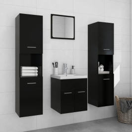 Conjunto de muebles de baño aglomerado negro