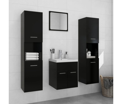 Conjunto de muebles de baño aglomerado negro