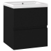 Mueble con lavabo negro madera contrachapada