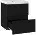 Mueble con lavabo negro madera contrachapada