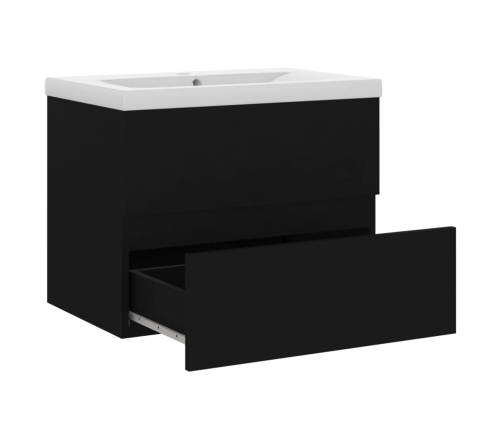 Mueble con lavabo madera de ingeniería negro