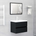 Mueble con lavabo madera de ingeniería negro