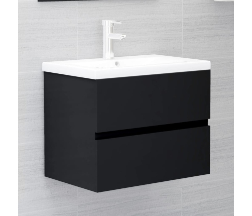 Mueble con lavabo madera de ingeniería negro