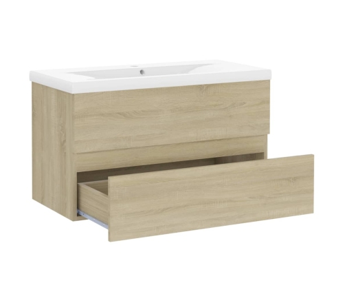 Mueble con lavabo madera de ingeniería roble Sonoma