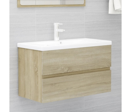 Mueble con lavabo madera de ingeniería roble Sonoma