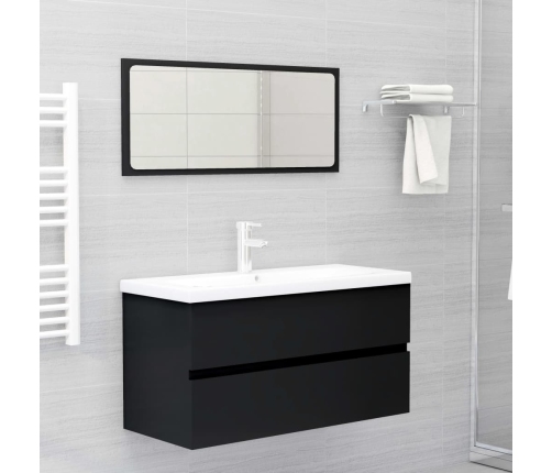 Mueble con lavabo madera de ingeniería negro