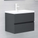 Juego de muebles de baño madera de ingeniería gris