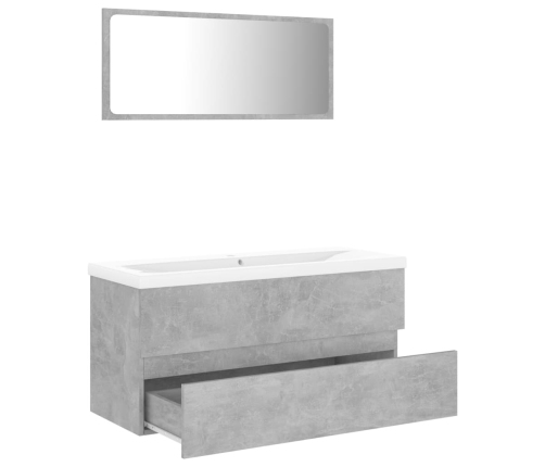 Juego de muebles de baño madera ingeniería gris hormigón