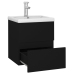 Mueble con lavabo negro madera contrachapada