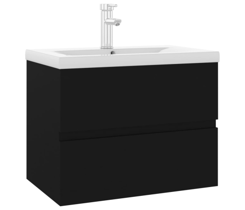 Mueble con lavabo madera de ingeniería negro