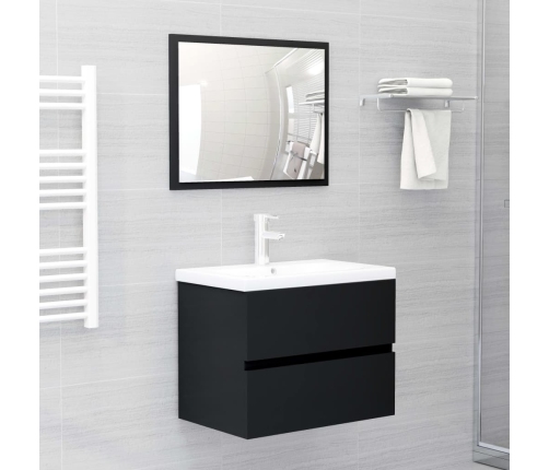 Mueble con lavabo madera de ingeniería negro