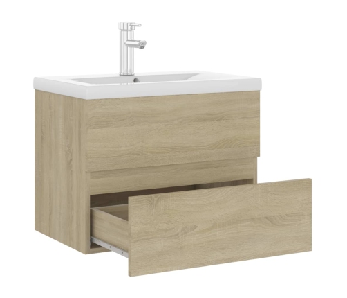 Mueble con lavabo madera de ingeniería roble Sonoma