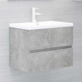 Mueble con lavabo madera de ingeniería gris hormigón