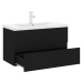 Mueble con lavabo madera de ingeniería negro