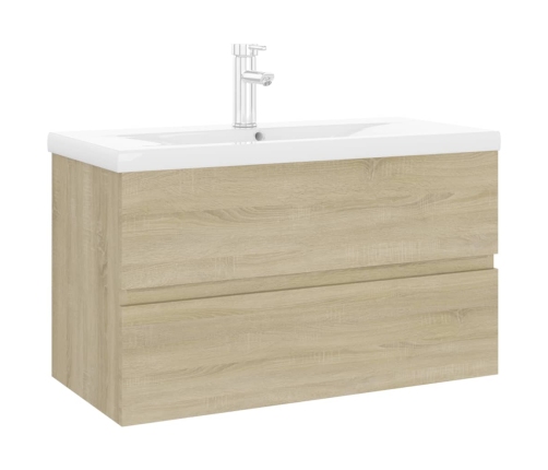 Mueble con lavabo madera de ingeniería roble Sonoma