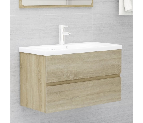 Mueble con lavabo madera de ingeniería roble Sonoma