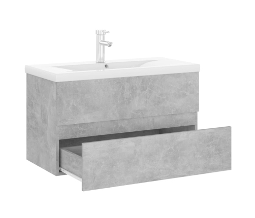 Mueble con lavabo madera de ingeniería gris hormigón