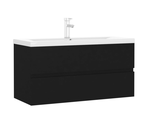 Mueble con lavabo madera de ingeniería negro