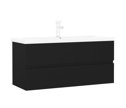 Mueble con lavabo madera de ingeniería negro