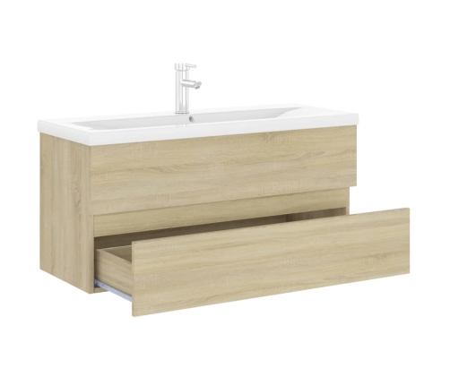 Mueble con lavabo madera de ingeniería roble Sonoma