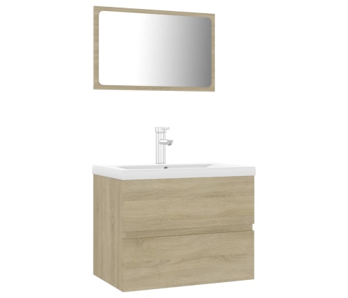 Conjunto de muebles de baño madera contrachapada roble Sonoma