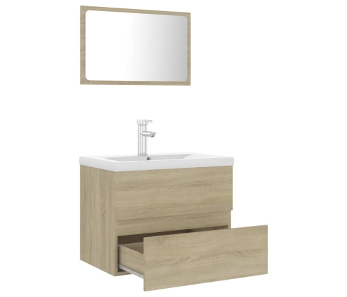 Conjunto de muebles de baño madera contrachapada roble Sonoma