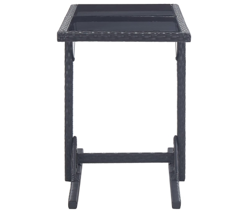 Juego de comedor para jardín 3 piezas negro