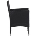 Juego de comedor para jardín 3 piezas negro