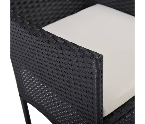 Juego de comedor para jardín 3 piezas negro