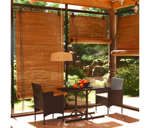 Juego de comedor para jardín 3 piezas negro