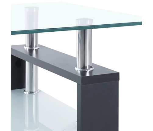 vidaXL Mesa de centro vidrio templado gris transparente 95x55x40 cm