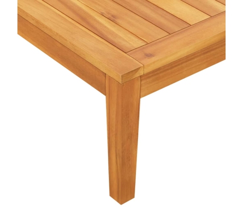 Banco de jardín y mesa cojines crema madera maciza de acacia