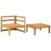 Set muebles de jardín 2 pzas cojines crema madera de acacia