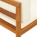 Set muebles de jardín 2 pzas cojines crema madera de acacia